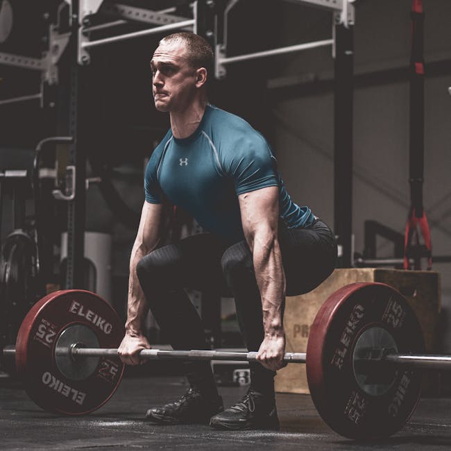 Weightlifter mid-deadlift